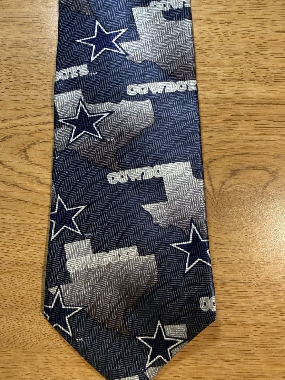 Vintage Dallas Cowboys Tie Team NFL Silk Made In USA Texas Star Logo Navy Blue